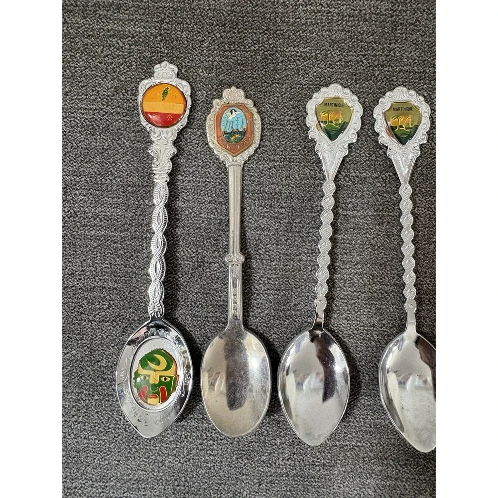 Lot Of 12 Souvenir State Spoons, One Silver plated, European, USA, Bau Gong